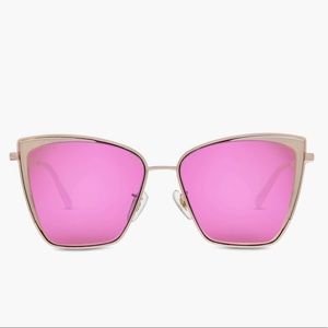 Diff Eyewear Rose Gold Pink Mirror Lens